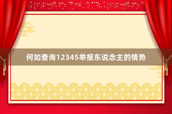何如查询12345举报东说念主的情势